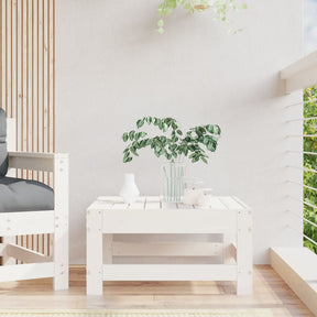 Vidaxl tuinvoetenbank massief grenenhout wit