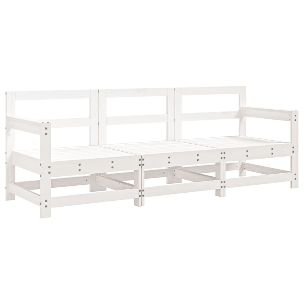 Vidaxl 3-delige loungeset massief grenenhout wit