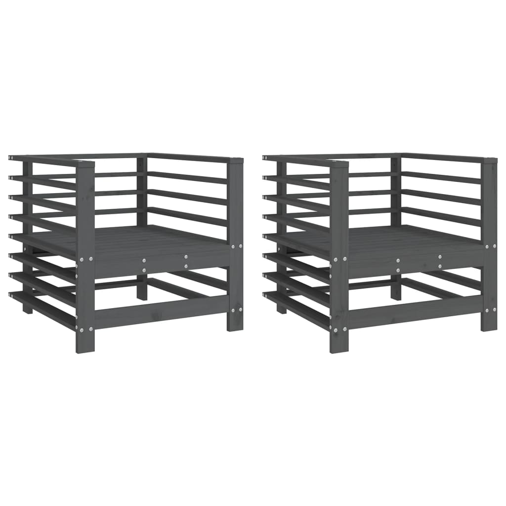 Vidaxl tuinstoelen 2 st massief grenenhout grijs