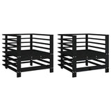 Vidaxl tuinstoelen 2 st massief grenenhout zwart