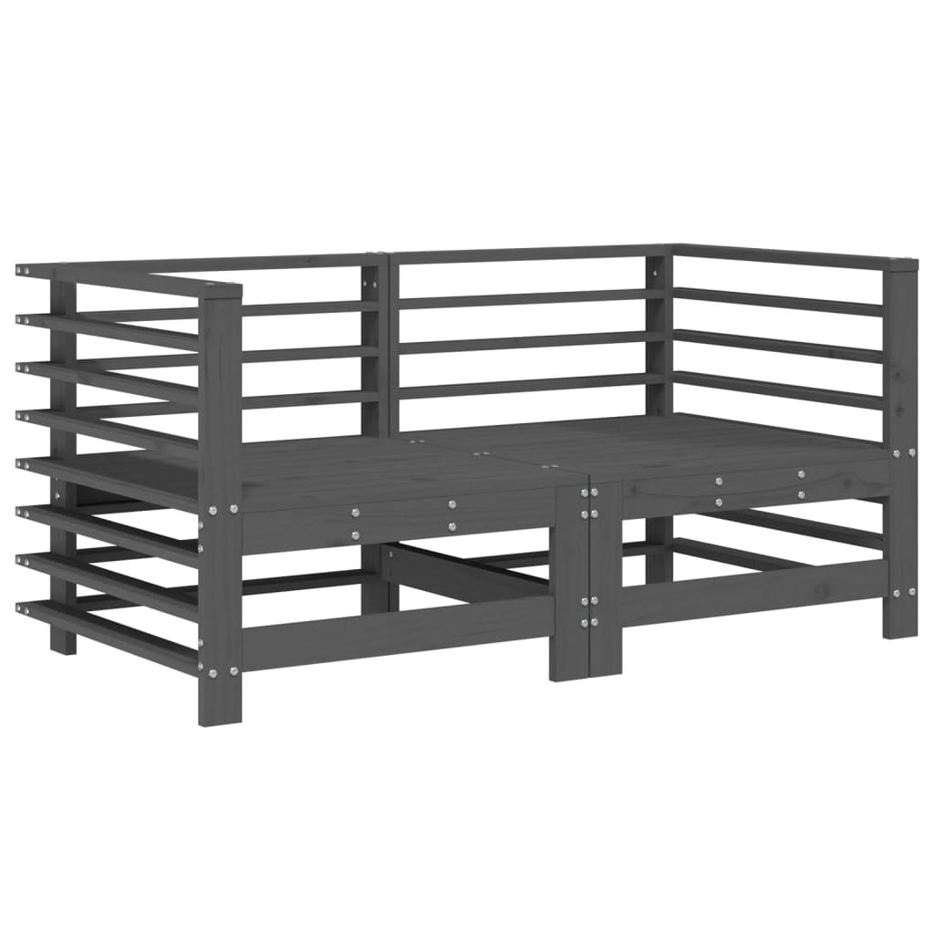 Vidaxl tuinhoekbanken 2 st massief grenenhout grijs