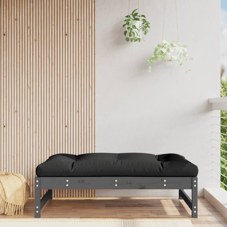 Vidaxl tuinvoetenbank 120x80 cm massief grenenhout grijs