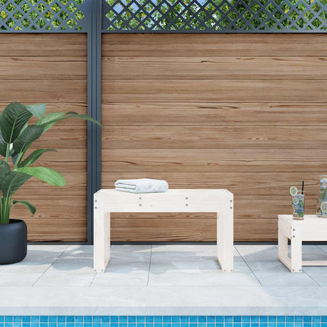 Vidaxl tuinbank 80x38x45 cm massief grenenhout wit