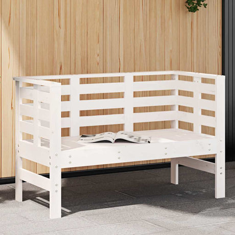 Vidaxl tuinbankje 111,5x53x71 cm massief grenenhout wit