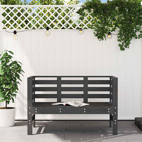 Vidaxl tuinbankje 111,5x53x71 cm massief grenenhout grijs
