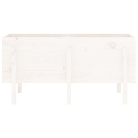 Podniesiona donica Vidaxx 121x50x57 cm z litego drewna sosnowego w kolorze białym