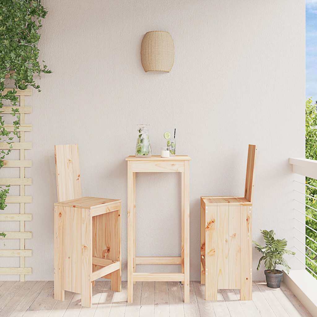 Vidaxl barkrukken 2 st 40x42x120 cm massief grenenhout