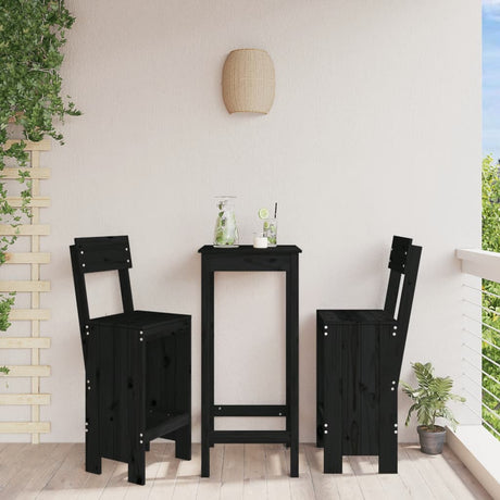 Vidaxl barkrukken 2 st 40x48,5x115,5 cm massief grenenhout zwart