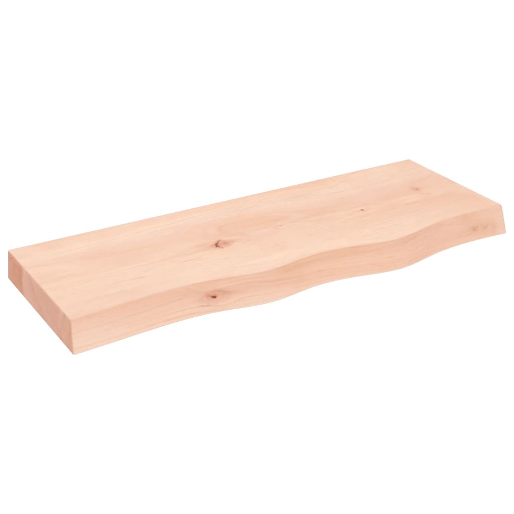 Vidaxl wandschap 80x30x(2-6) cm onbehandeld massief eikenhout