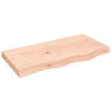 Vidaxl wandschap 80x40x(2-6) cm onbehandeld massief eikenhout