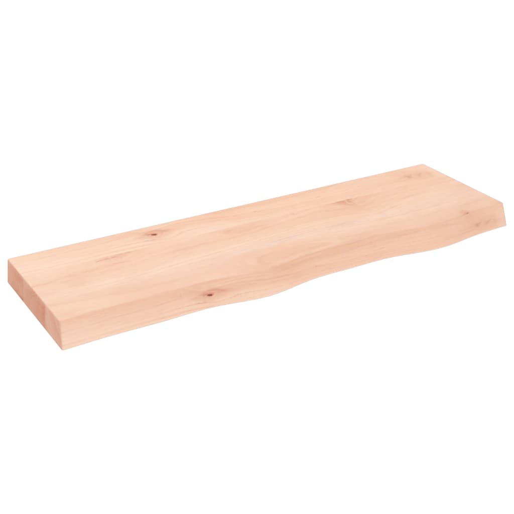 Vidaxl wandschap 100x30x(2-6) cm onbehandeld massief eikenhout