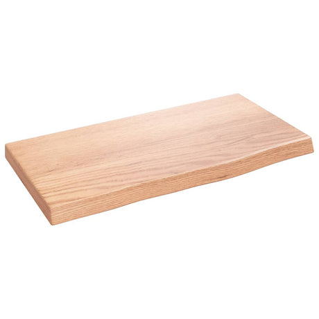 Vidaxl wandschap 40x20x2 cm behandeld massief eikenhout lichtbruin