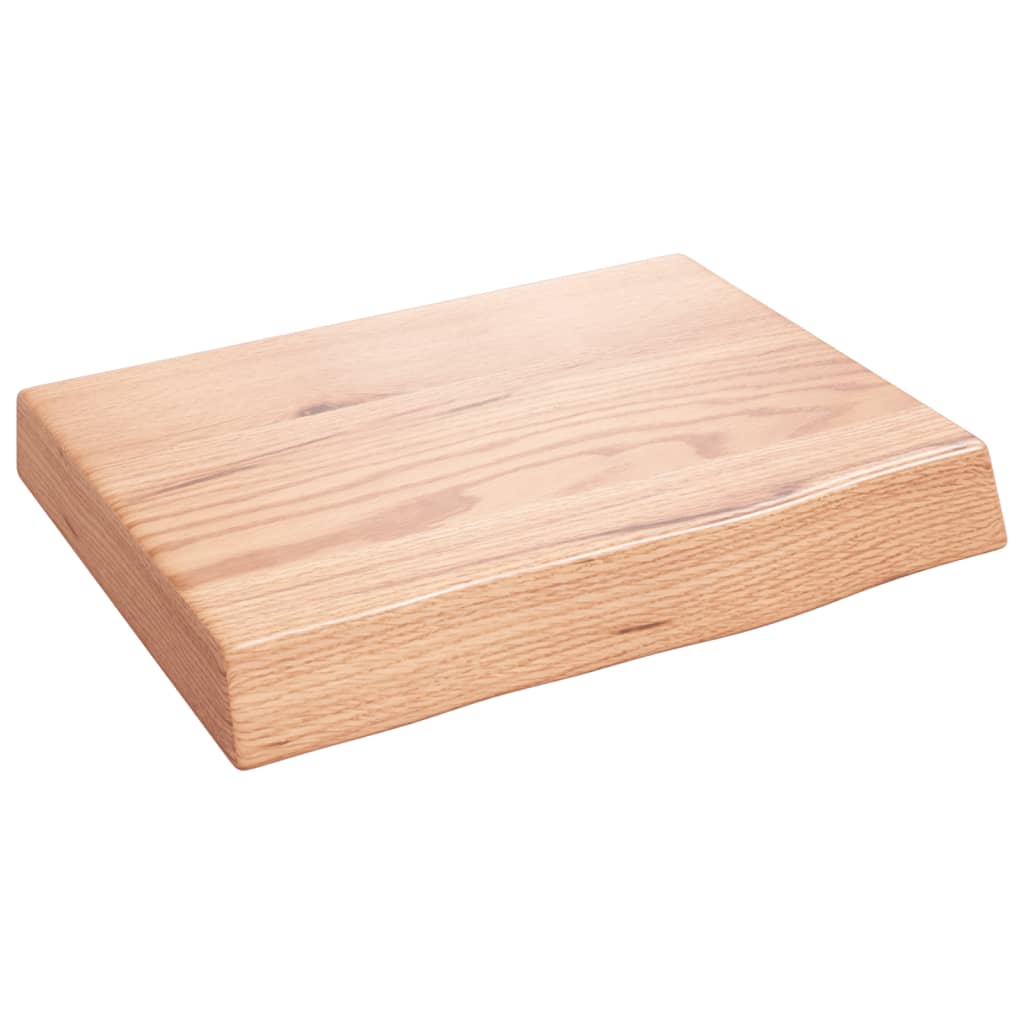 Vidaxl wandschap 40x30x(2-6) cm behandeld massief eikenhout lichtbruin