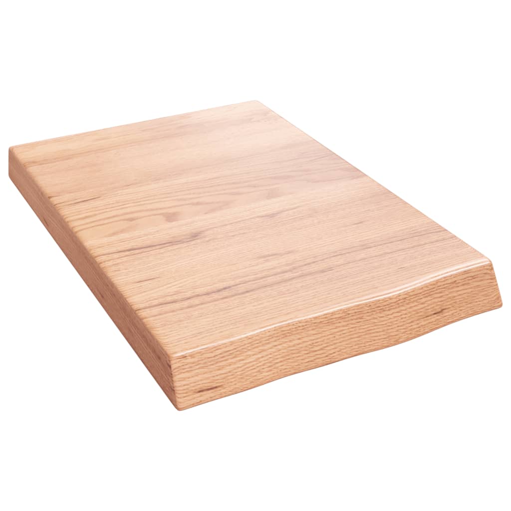 Vidaxl wandschap 40x60x(2-6) cm behandeld massief eikenhout lichtbruin