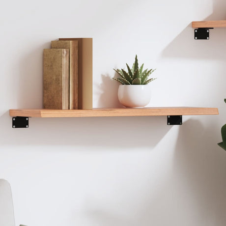 Vidaxl wandschap 60x20x2 cm behandeld massief eikenhout lichtbruin
