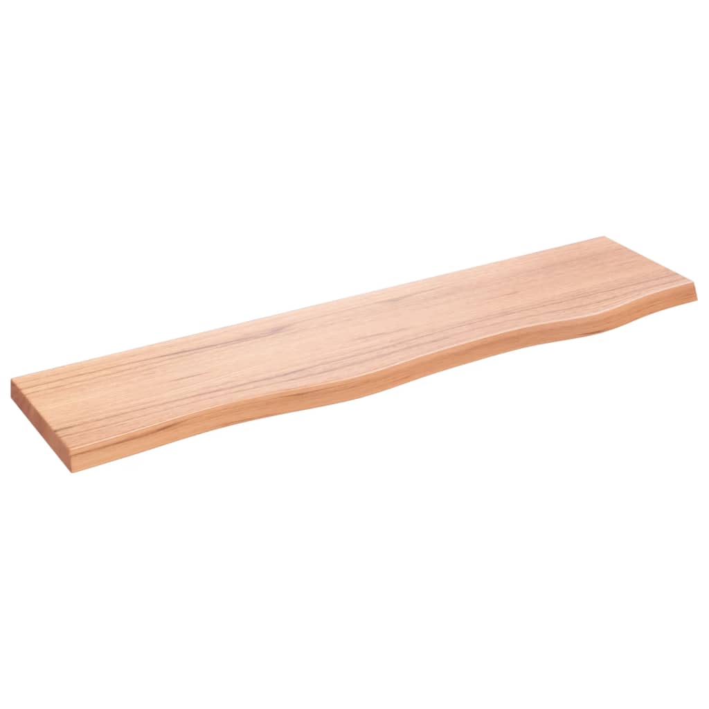 Vidaxl wandschap 80x20x2 cm behandeld massief eikenhout lichtbruin