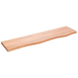 Vidaxl wandschap 80x20x2 cm behandeld massief eikenhout lichtbruin