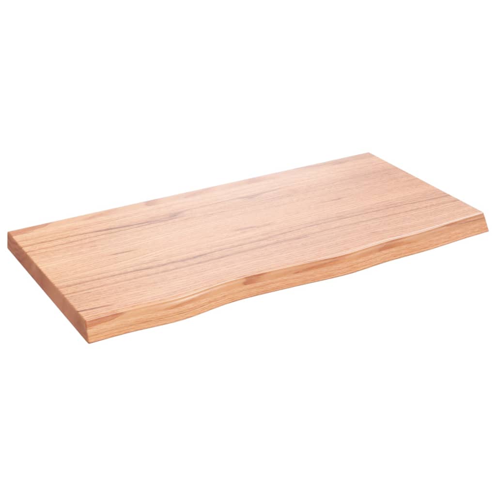 Vidaxl wandschap 80x40x(2-4) cm behandeld massief eikenhout lichtbruin
