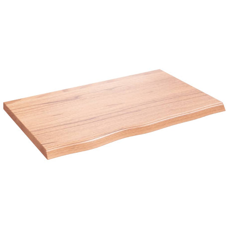 Vidaxl wandschap 80x50x(2-4) cm behandeld massief eikenhout lichtbruin