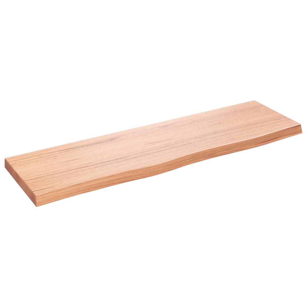 Vidaxl wandschap 100x30x(2-4)cm behandeld massief eikenhout lichtbruin