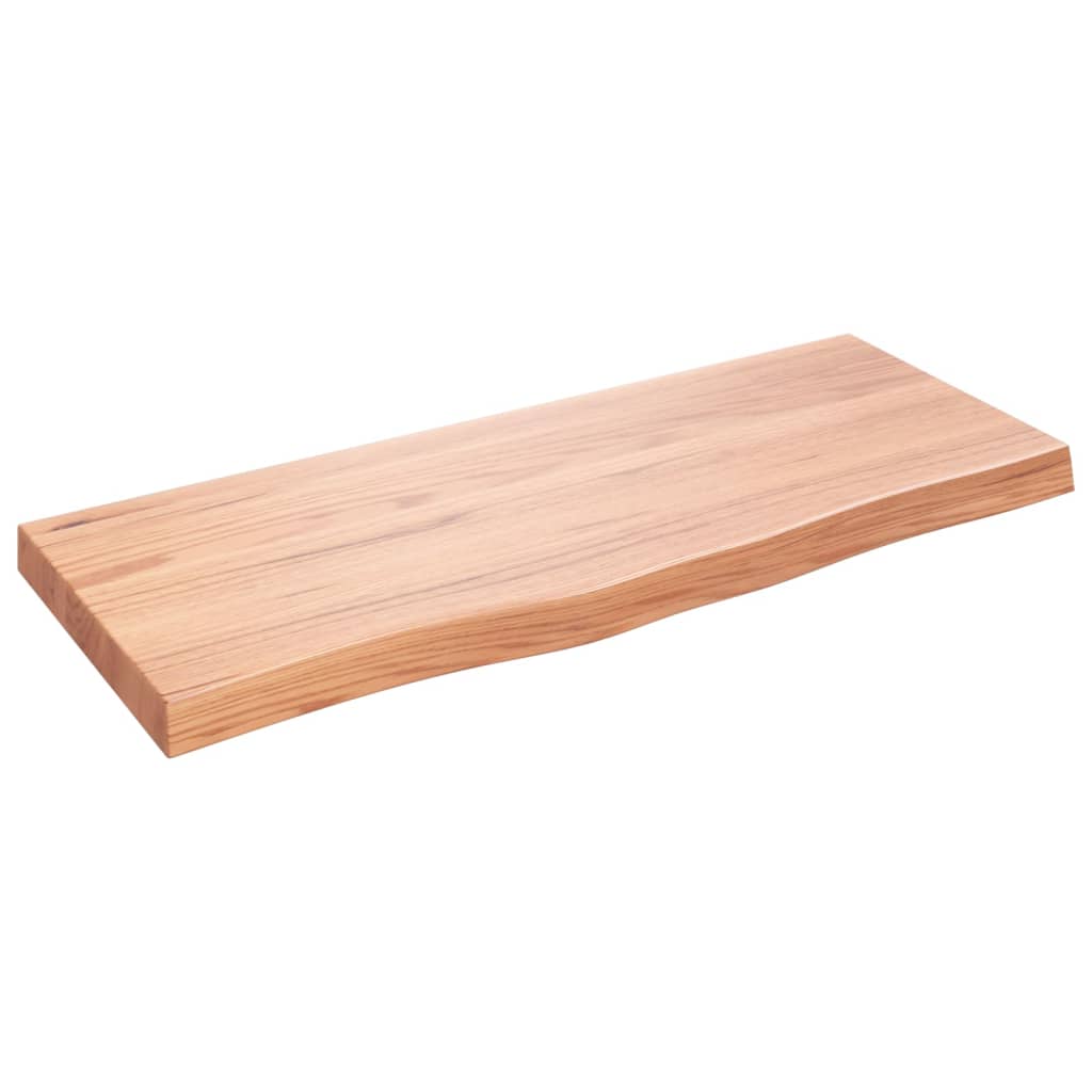 Vidaxl wandschap 100x40x(2-6)cm behandeld massief eikenhout lichtbruin