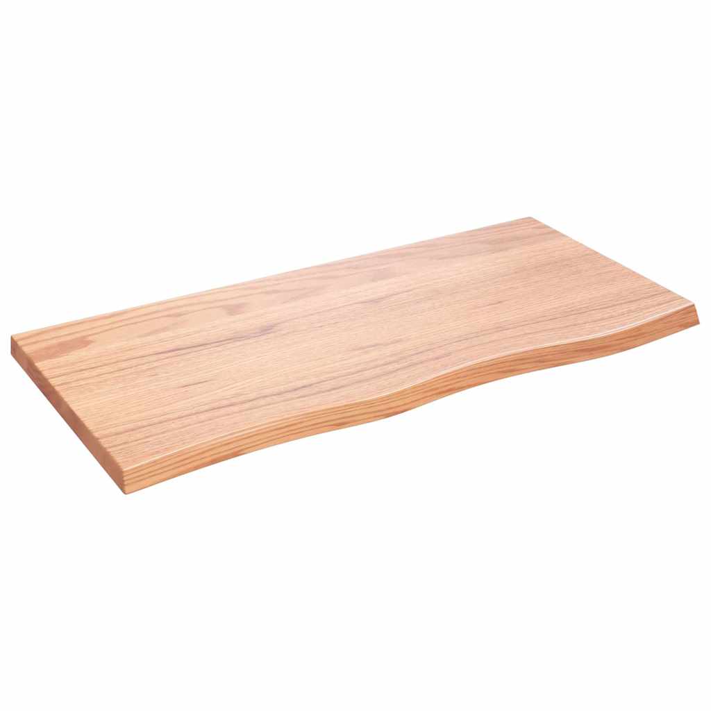 Vidaxl wandschap 100x50x(2-4)cm behandeld massief eikenhout lichtbruin