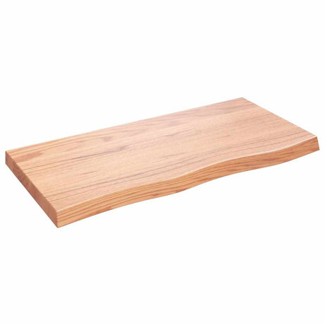 Vidaxl wandschap 100x50x(2-6)cm behandeld massief eikenhout lichtbruin