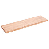Vidaxl wandschap 140x40x(2-4)cm behandeld massief eikenhout lichtbruin