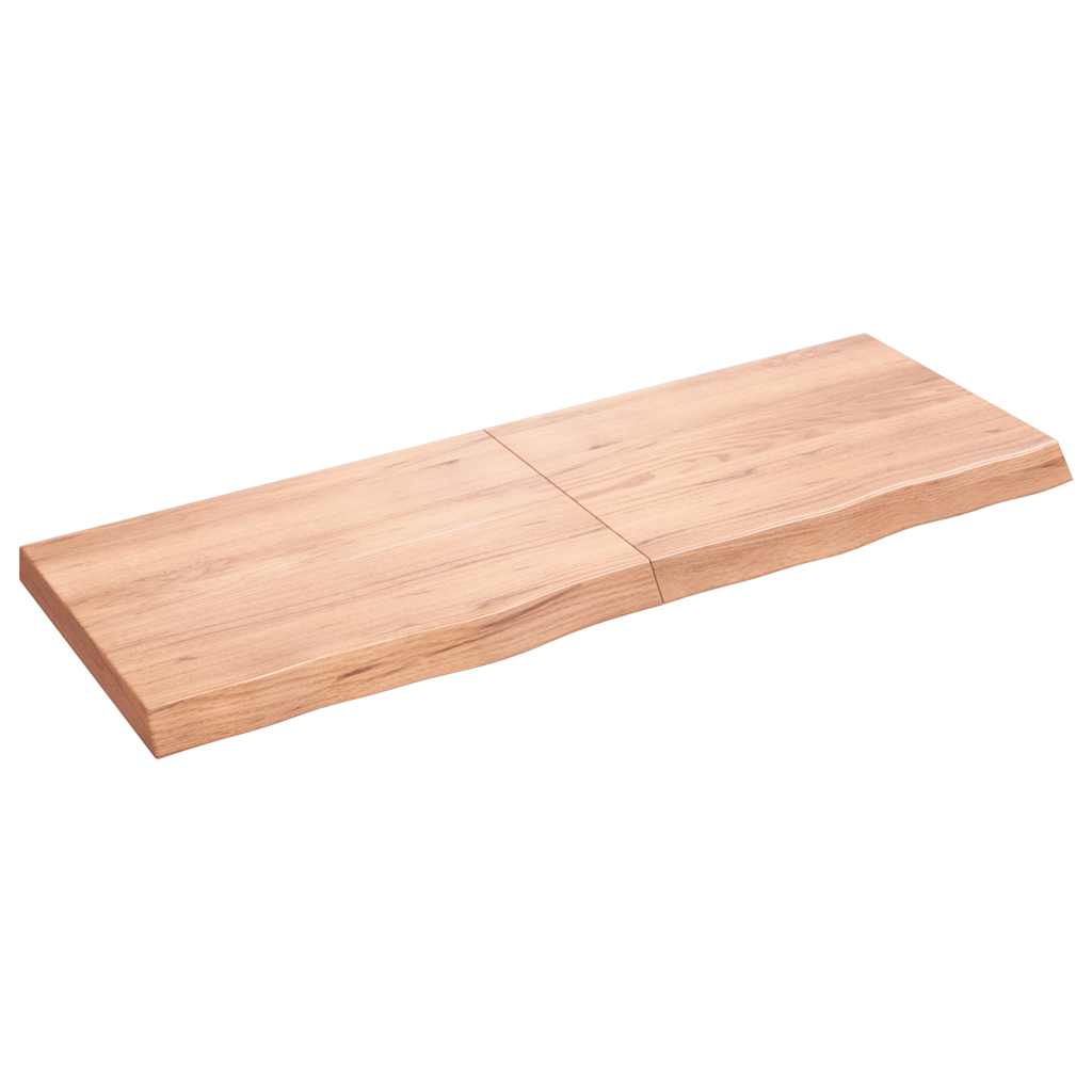 Vidaxl wandschap 140x50x(2-6)cm behandeld massief eikenhout lichtbruin