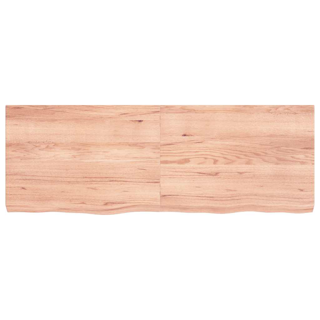 Vidaxl wandschap 140x50x(2-6)cm behandeld massief eikenhout lichtbruin