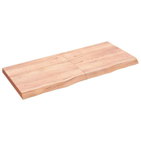 Vidaxl wandschap 140x60x(2-6)cm behandeld massief eikenhout lichtbruin