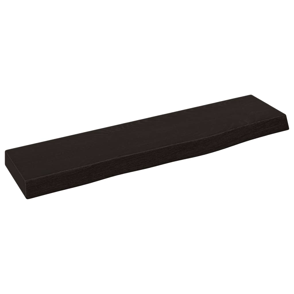 Vidaxl wandschap 40x10x2 cm behandeld massief eikenhout donkerbruin