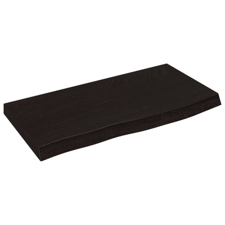 Vidaxl wandschap 60x30x(2-4)cm behandeld massief eikenhout donkerbruin