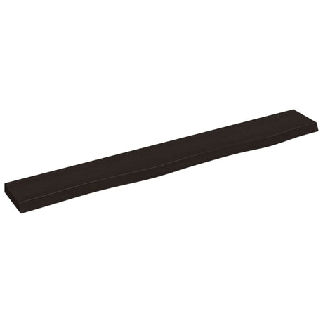 Vidaxl wandschap 80x10x2 cm behandeld massief eikenhout donkerbruin