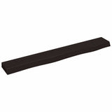 Vidaxl wandschap 80x10x4 cm behandeld massief eikenhout donkerbruin