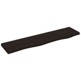 Vidaxl wandschap 80x20x2 cm behandeld massief eikenhout donkerbruin