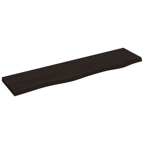 Vidaxl wandschap 80x20x2 cm behandeld massief eikenhout donkerbruin