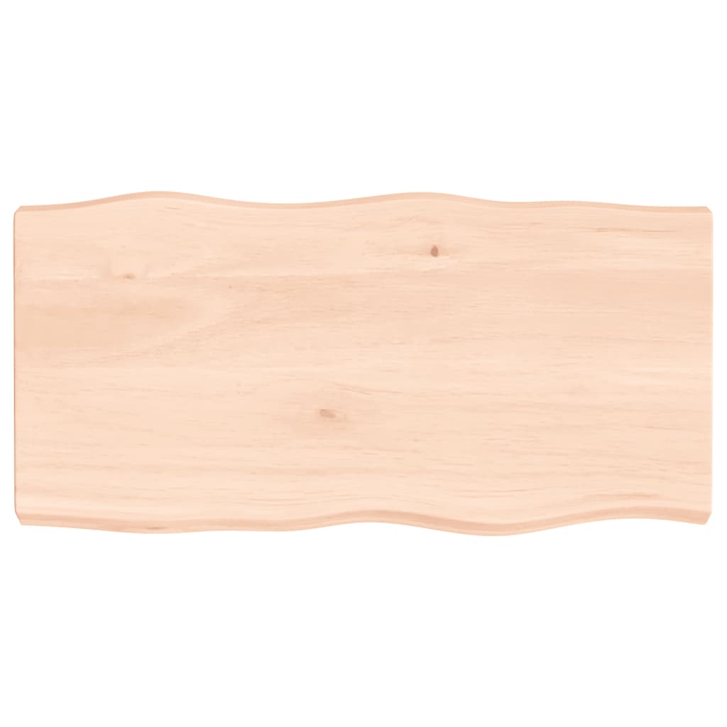 Vidaxl tafelblad natuurlijke rand 80x40x(2-6) cm massief eikenhout