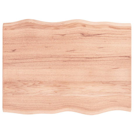 Vidaxl tafelblad natuurlijke rand 80x60x2 cm eikenhout lichtbruin