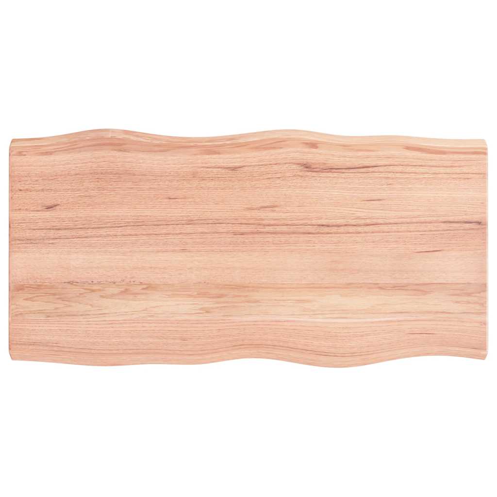 Vidaxl tafelblad natuurlijke rand 100x50x(2-6)cm eikenhout lichtbruin