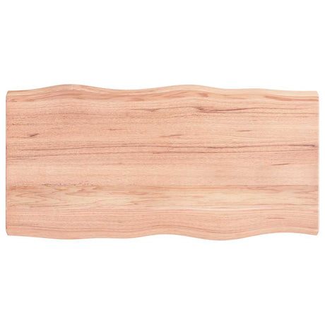 Vidaxl tafelblad natuurlijke rand 100x50x(2-6)cm eikenhout lichtbruin