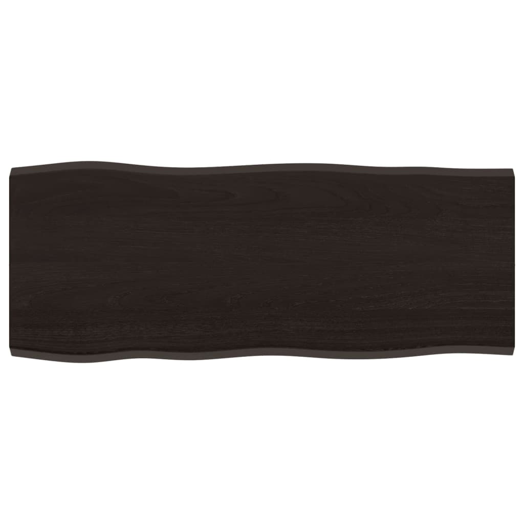 Vidaxl tafelblad natuurlijke rand 100x40x2 cm eikenhout donkerbruin
