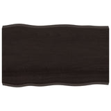 Vidaxl tafelblad natuurlijke rand 100x60x(2-4)cm eikenhout donkerbruin