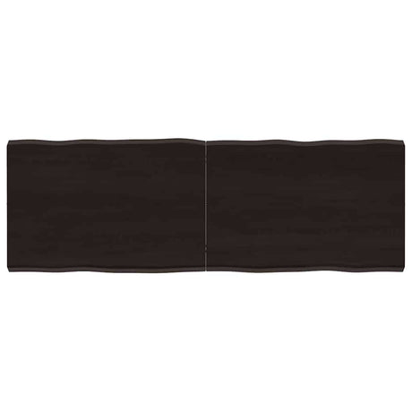 Vidaxl tafelblad natuurlijke rand 120x40x(2-4)cm eikenhout donkerbruin