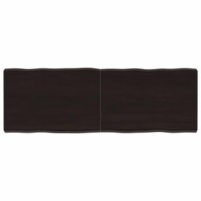 Vidaxl tafelblad natuurlijke rand 120x40x(2-6)cm eikenhout donkerbruin
