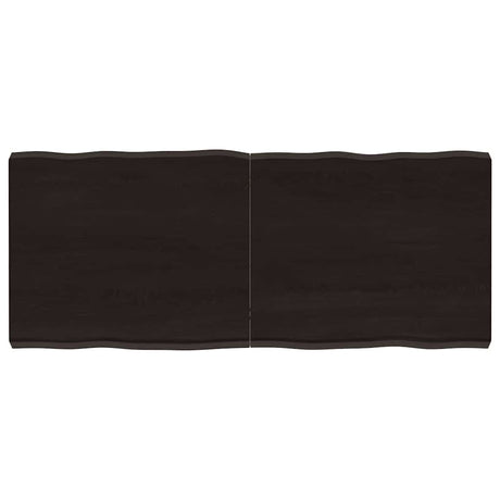 Vidaxl tafelblad natuurlijke rand 120x50x(2-6)cm eikenhout donkerbruin