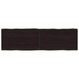 Vidaxl tafelblad natuurlijke rand 140x40x(2-4)cm eikenhout donkerbruin