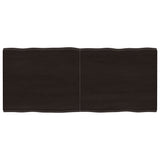 Vidaxl tafelblad natuurlijke rand 140x60x(2-4)cm eikenhout donkerbruin