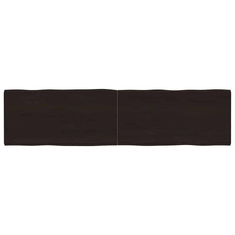 Vidaxl tafelblad natuurlijke rand 160x40x(2-4)cm eikenhout donkerbruin