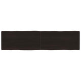 Vidaxl tafelblad natuurlijke rand 200x50x(2-6)cm eikenhout donkerbruin
